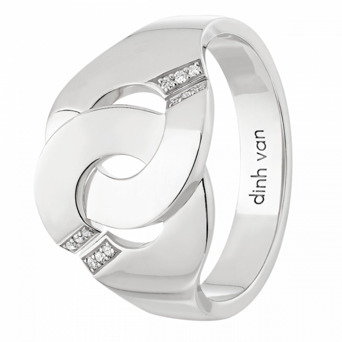 Bague Dinh Van Menottes R12 Or Blanc et Diamants