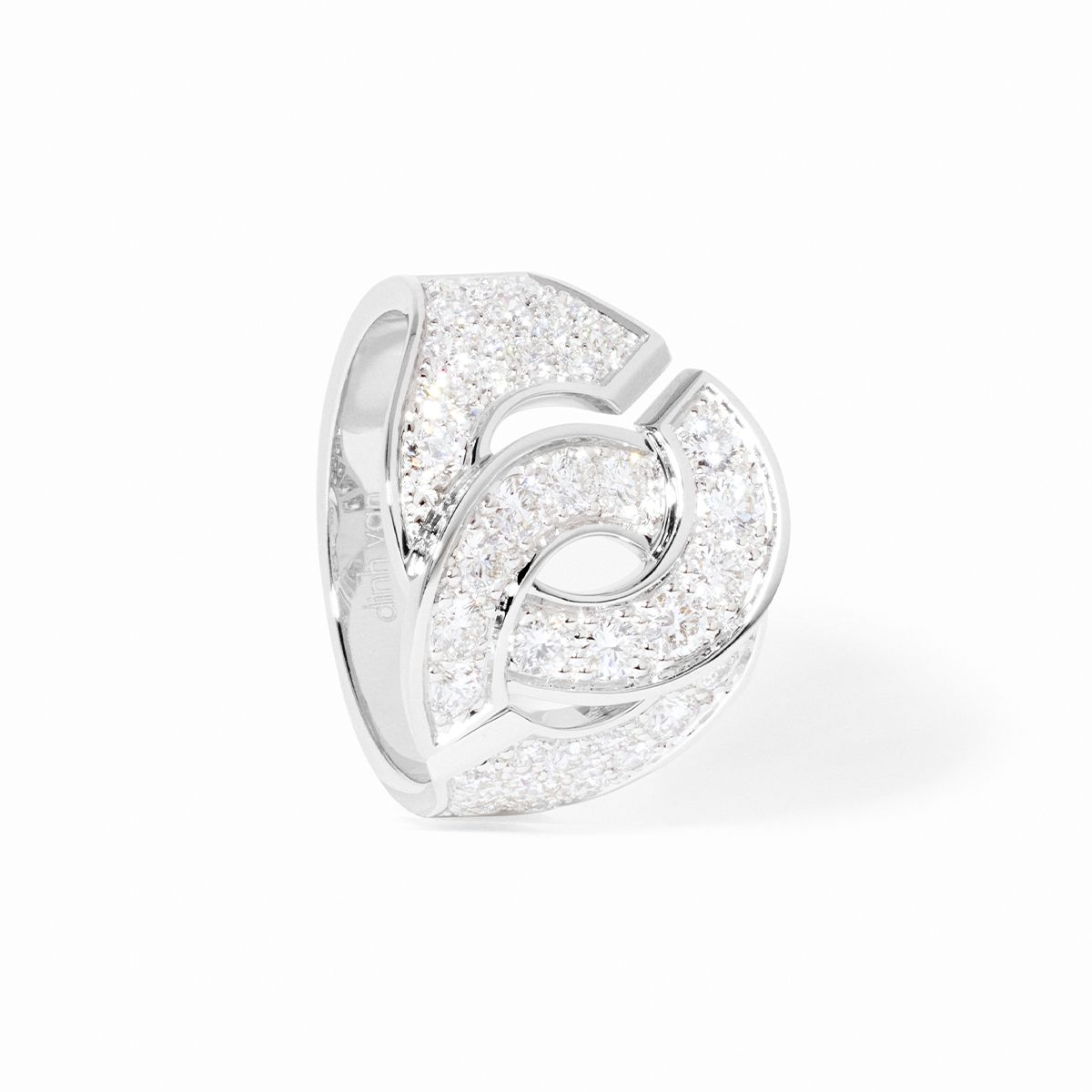 Bague Dinh Van Menottes Grand Modèle Diamants Or Blanc