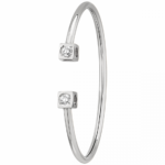 Bracelet Dinh Van Le Cube Grand Modèle Or Blanc Et Diamants