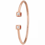 Bracelet Dinh Van Le Cube Grand Modèle Or Rose Et Diamants