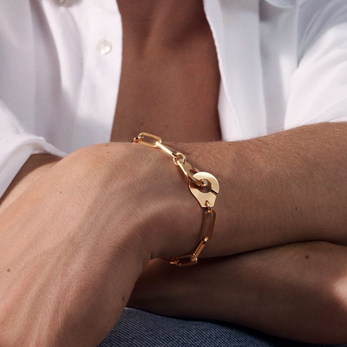 Bracelet Menottes Dinh Van Très Grand Modèle Or Jaune