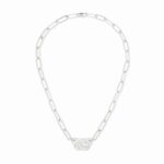 Collier Dinh Van Menottes sur Chaîne Très Grand Modèle Diamants Or Blanc