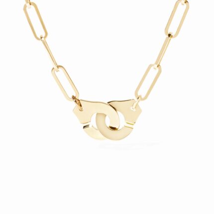 Collier Dinh Van Menottes sur Chaîne Grand Modèle Or Jaune