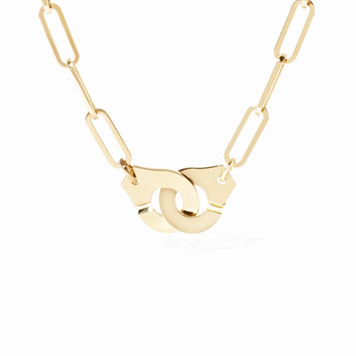 Collier Dinh Van Menottes sur Chaîne Grand Modèle Or Jaune