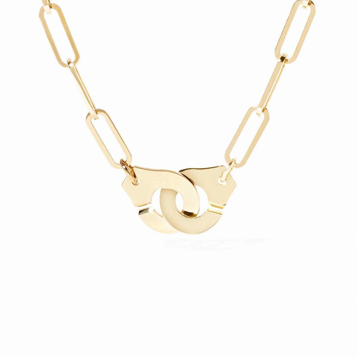Collier Dinh Van Menottes sur Chaîne Grand Modèle Or Jaune