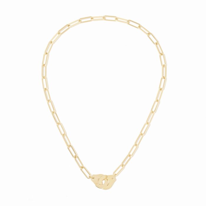 Collier Dinh Van Menottes sur Chaîne Grand Modèle Or Jaune