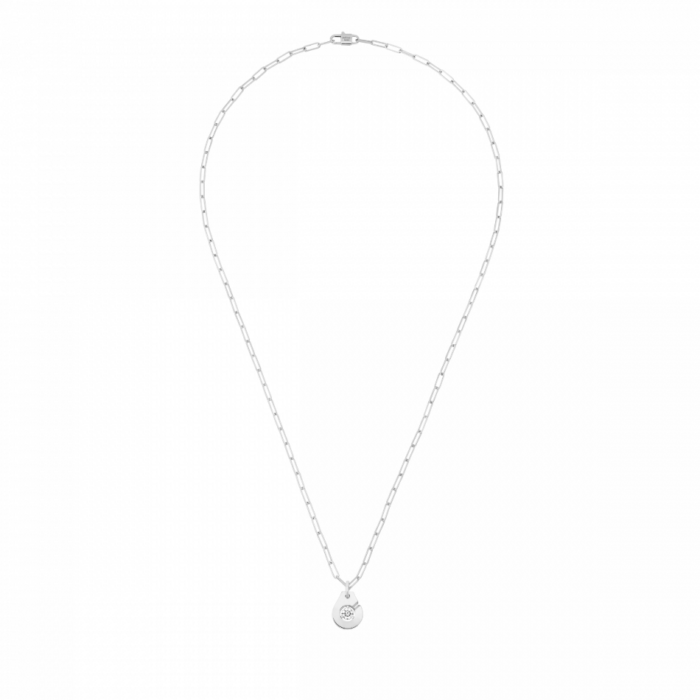 Pendentif Dinh Van Menottes R10 Or Blanc et Diamants sur Chaîne