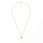 Pendentif Dinh Van Menottes R10 Or Jaune et Corail sur Chaîne