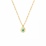 Pendentif Dinh Van Menottes R10 Or Jaune et Chrysoprase sur Chaîne