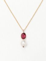 Collier Poiray Perles Précieuses Grand Modèle Rhodolite Or Jaune