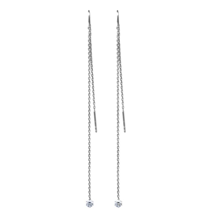 Boucles d'Oreilles Redline Absolu Chainette Diamant Puce Or