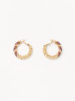 Boucles d'Oreilles Poiray Dune de Poiray Rhodolite Or Jaune