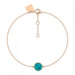 Bracelet Ginette NY Mini Ever Turquoise Disc Or Rose