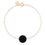 Bracelet Ginette NY Ever Onyx Disc Or Rose