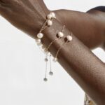 Bracelet Ginette NY Bead Chain Pearl Or Rose