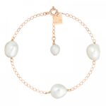 Bracelet Ginette NY Bead Chain Pearl Or Rose