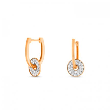 Boucles d'Oreilles Ginette NY Mini Diamond Donut Hoops Or Rose