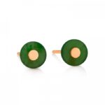 Boucles d'Oreilles Ginette NY Donut Jade Studs Or Rose