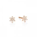 Earrings Ginette NY Mini  Diamond  Star Studs Rose Gold