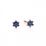 Boucles d'Oreilles Ginette NY Mini Sapphire Star Studs Or Rose