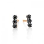 Boucles d'Oreilles Ginette NY Black Diams Strip Studs Or Rose