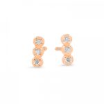 Boucles d'Oreilles Ginette NY Diamond Strip Earrings Or Rose