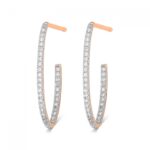 Boucles d'Oreilles Ginette NY Ellipse Diamond Hoops Or Rose