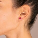 Boucles d'Oreilles Ginette NY Ever Coral Disc Studs Or Rose