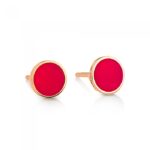 Boucles d'Oreilles Ginette NY Ever Coral Disc Studs Or Rose