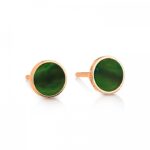 Boucles d'Oreilles Ginette NY Ever Jade Disc Studs Or Rose