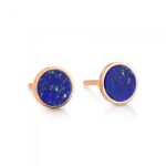 Boucles d'Oreilles Ginette NY Ever Lapis Disc Studs Or Rose