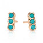 Earrings Ginette NY Turquoise  Fallen Sky Strip Studs Rose Gold