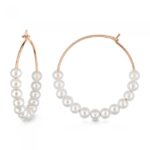 Boucles d'Oreilles Ginette NY Maria Pearl Hoops Or Rose