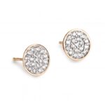 Boucles d'Oreilles Ginette NY Round Sequin Diamond Earrings Or Rose