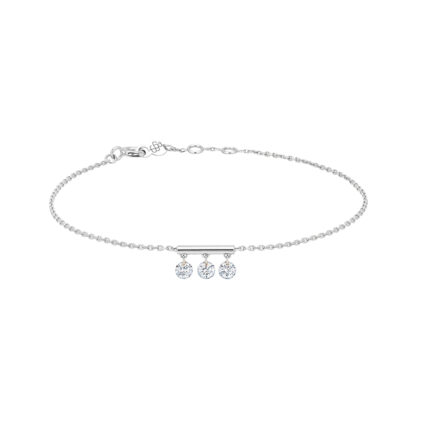 Bracelet La Brune & La Blonde Pampilles 3 Diamants Or Blanc
