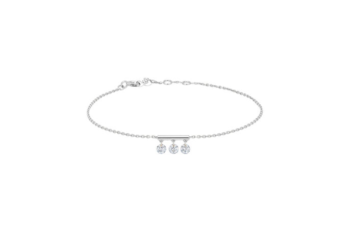 Bracelet La Brune & La Blonde Pampilles 3 Diamants Or Blanc