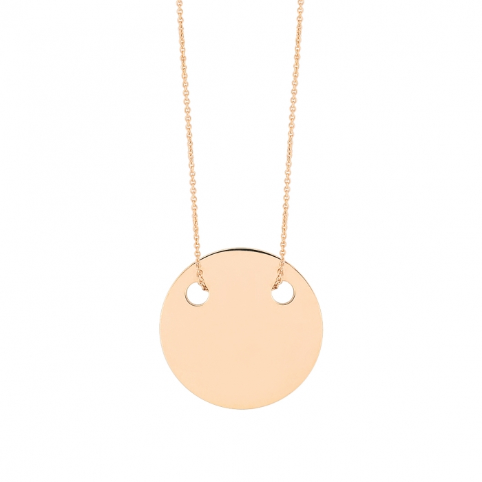 Collier Ginette NY Mini Disc On Chain Or Rose