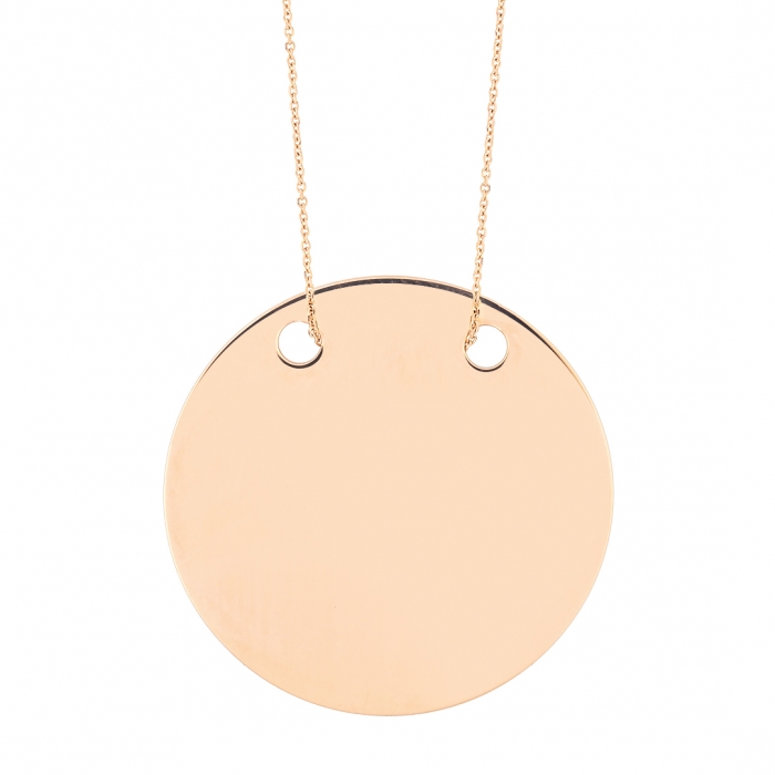 Collier Ginette NY Large Disc On Chain Or Rose