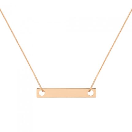 Necklace Ginette NY Mini Baguette On Chain Rose Gold