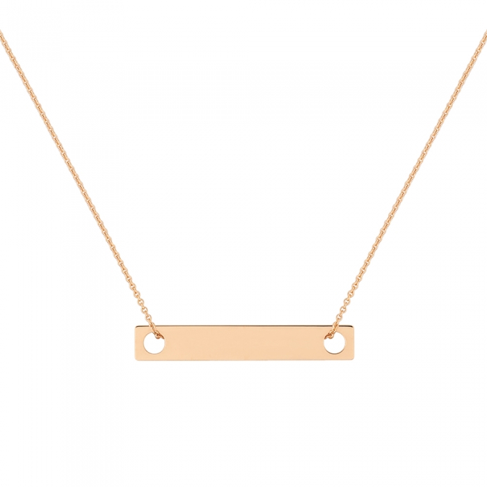 Collier Ginette NY Mini Baguette On Chain Or Rose