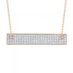 Collier Ginette NY Mini Diamond Baguette On Chain Or Rose