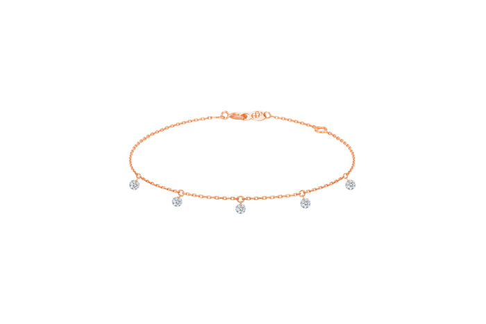 Bracelet La Brune & La Blonde 360° 5 Diamants Or Rose