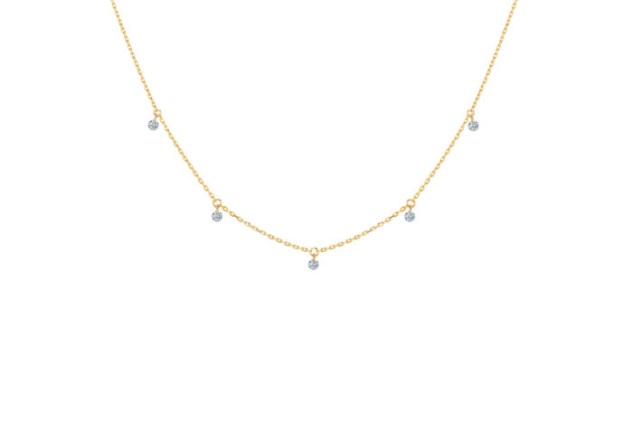 Collier La Brune & La Blonde 360° 5 Diamants Or Jaune