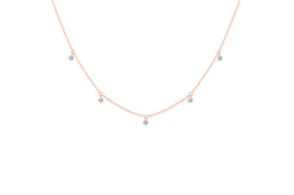 Collier La Brune & La Blonde 360° 5 Diamants Or Rose