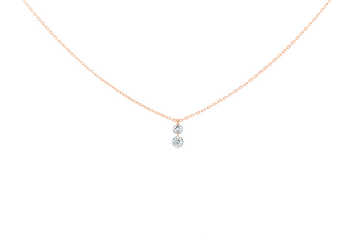 Collier La Brune & La Blonde 360° Duo Diamants Or Rose