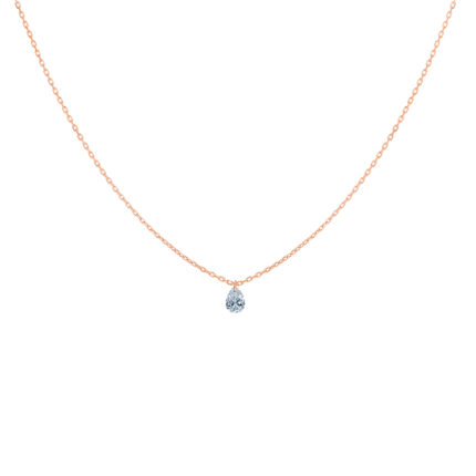 Collier La Brune & La Blonde 360° Diamant Taille Poire Or Rose