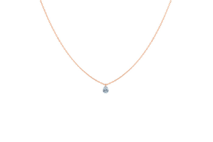 Collier La Brune & La Blonde 360° Diamant Taille Poire Or Rose