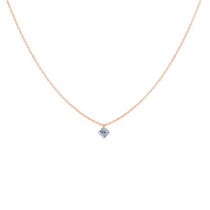 Collier La Brune & La Blonde 360° Diamant Taille Princesse Or Rose