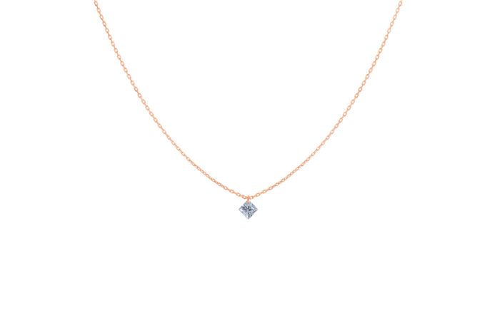 Collier La Brune & La Blonde 360° Diamant Taille Princesse Or Rose