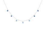 Collier La Brune & La Blonde Confetti Bleu 7 Saphirs Bleus Or Blanc